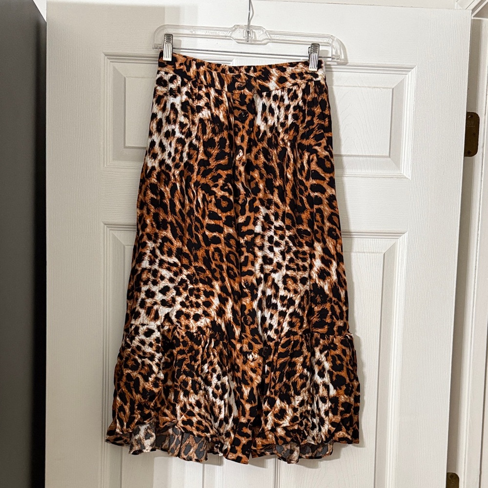 Talbots Animal Print Midi Skirt